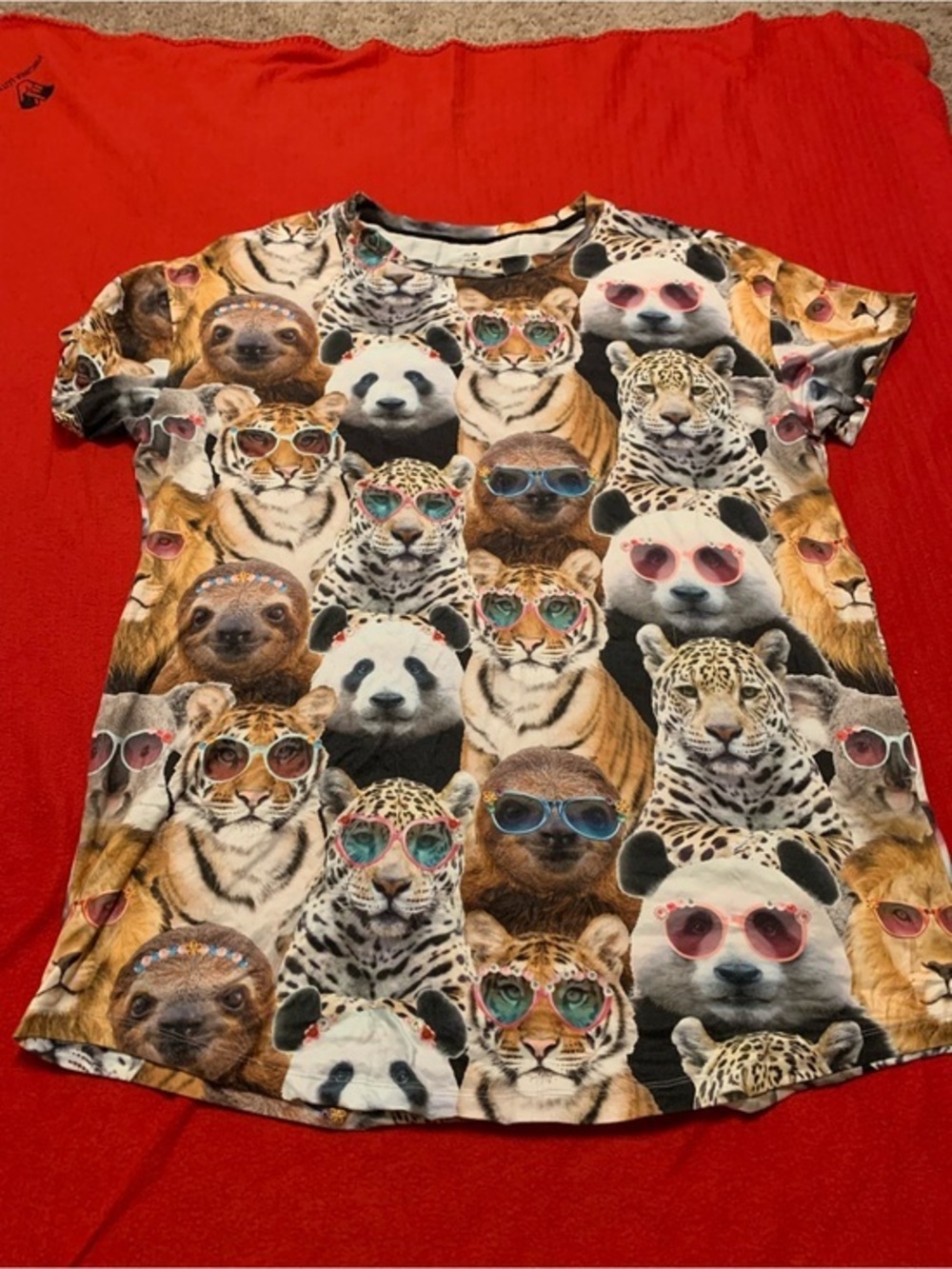 Secret Treasures Animal Print Tee Slip Dress